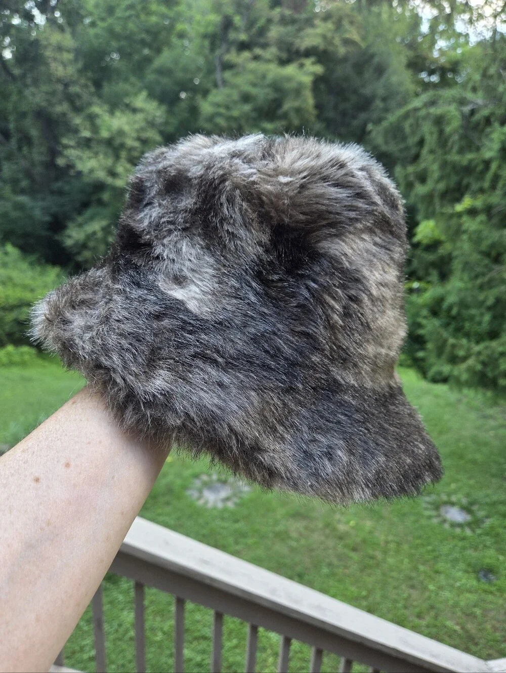 Brown Faux Fur Bucket Hat - Women's Cozy Winter Accessory